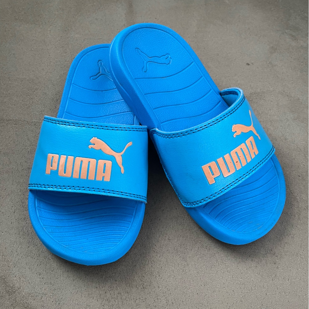 Puma Kids Blue Slide Sandals